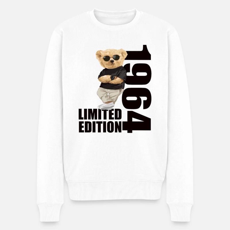 Limited Edition 1964 Bär Bären Geburtstag 1964 - Männer Premium Bio Pullover - Weiß