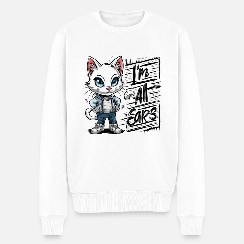JE SUIS TOUT OUÏE - Pull Premium bio Homme - blanc