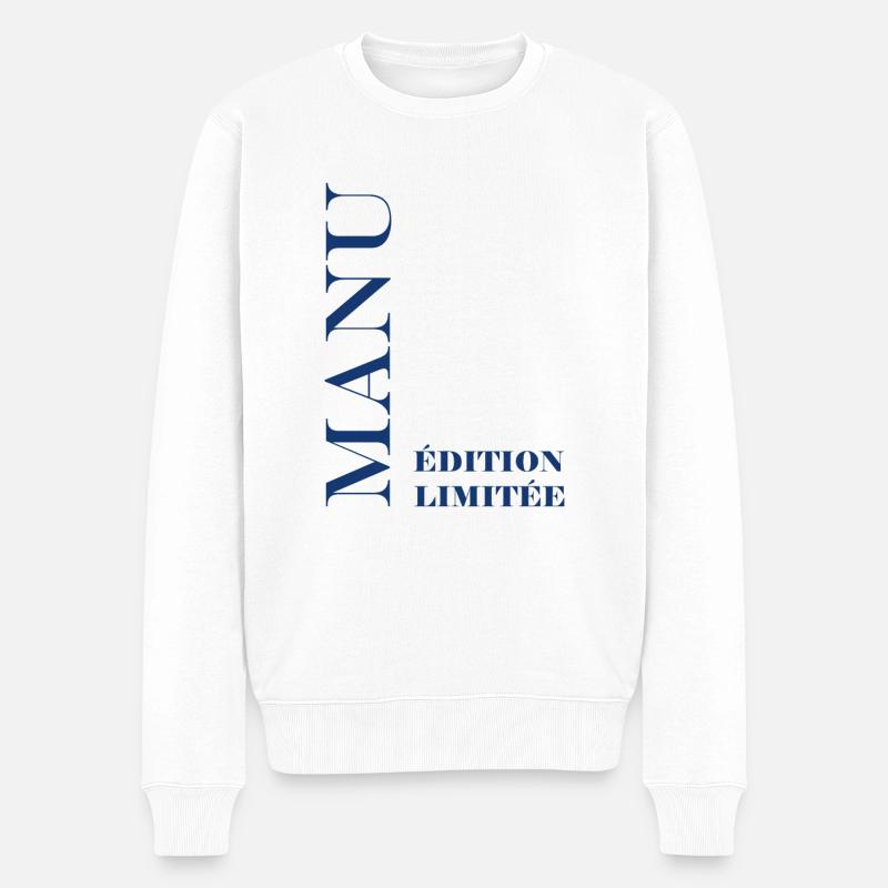 Manu - Pull Premium bio Homme - blanc