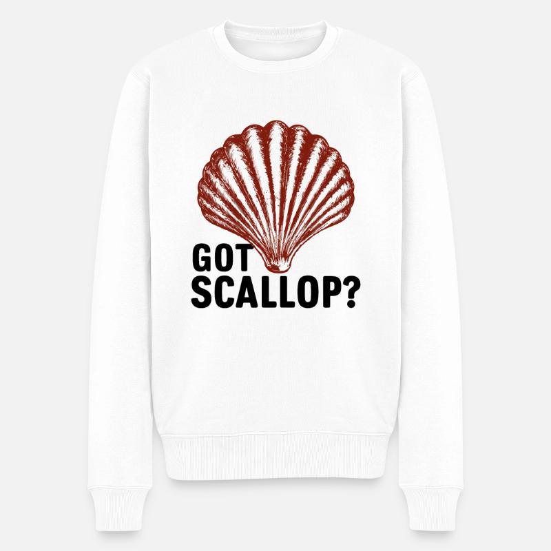 Jakobsmuschel - Männer Premium Bio Pullover - Weiß