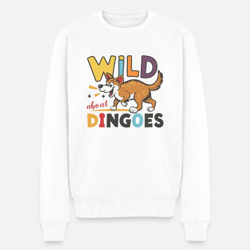 Australischer Dingo - Männer Premium Bio Pullover - Weiß