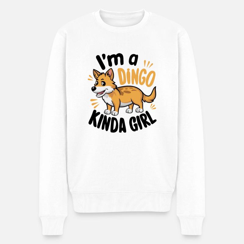 Australischer Dingo - Männer Premium Bio Pullover - Weiß