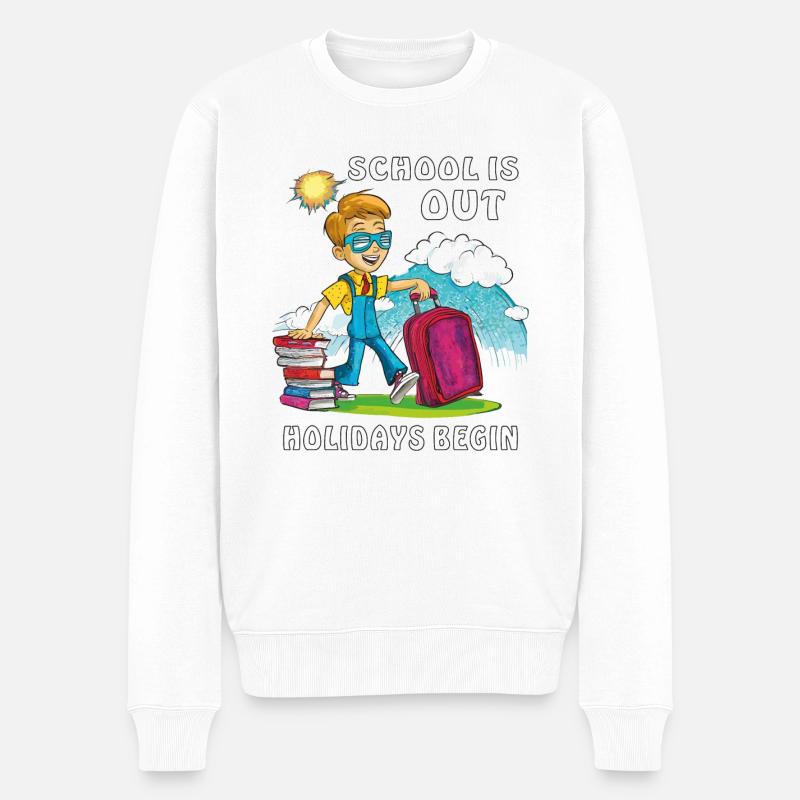 DÉBUT DES VACANCES SCOLAIRES - Pull Premium bio Homme - blanc