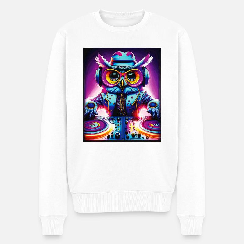 EULE PLATTENTELLER - Männer Premium Bio Pullover - Weiß