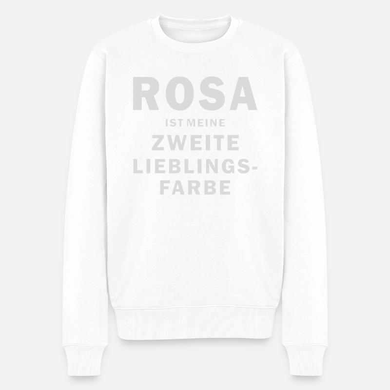 ROSA MEINE ZWEITE LIEBLINGSFARBE - Männer Premium Bio Pullover - Weiß