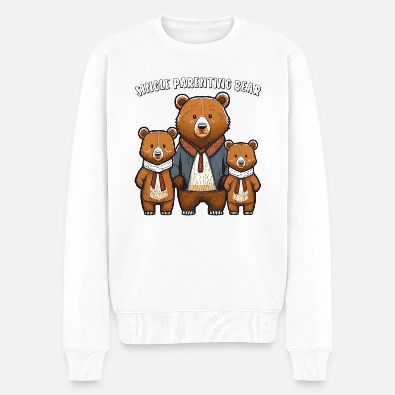 OURS OURS MONOPARENTAL OURS - Pull Premium bio Homme - blanc
