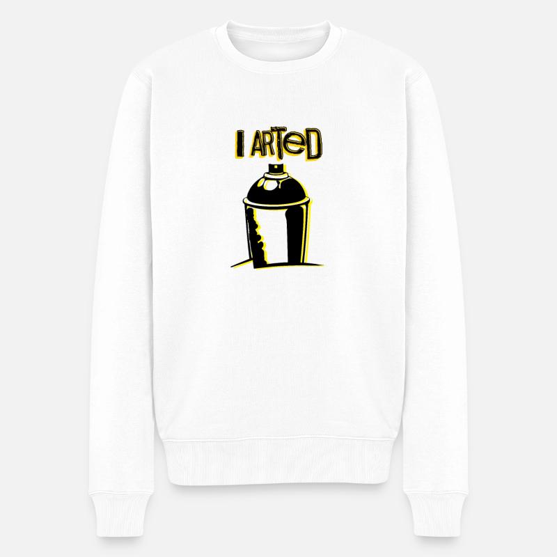 Sarcastic I Arted Dark Humor Palette - Männer Premium Bio Pullover - Weiß