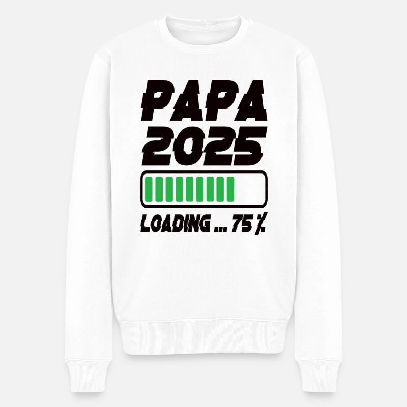 Papa 2025 Loading - Männer Premium Bio Pullover - Weiß