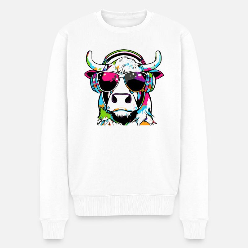 VACHE - Pull Premium bio Homme - blanc