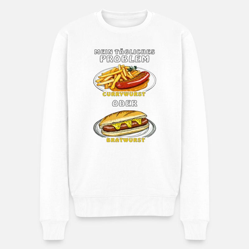 MON PROBLÈME : CURRYWURST OU BRATWURST - Pull Premium bio Homme - blanc