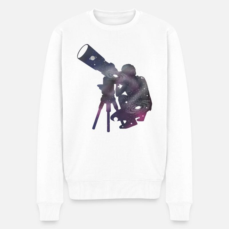 Observation des étoiles - Pull Premium bio Homme - blanc