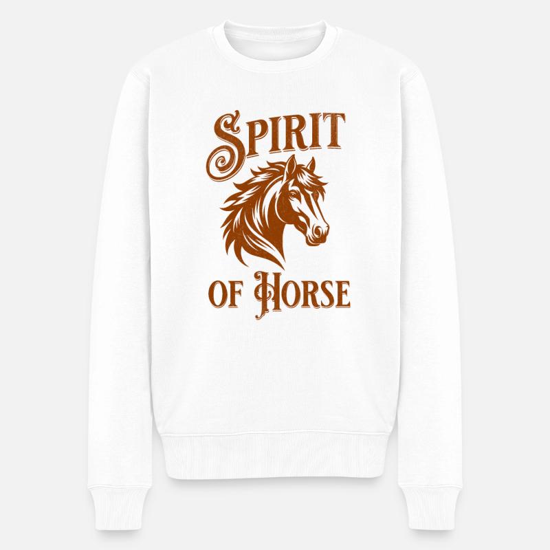 Horse Spirit - Männer Premium Bio Pullover - Weiß