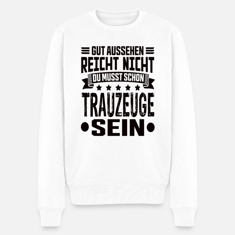 Trauzeuge - Männer Premium Bio Pullover - Weiß