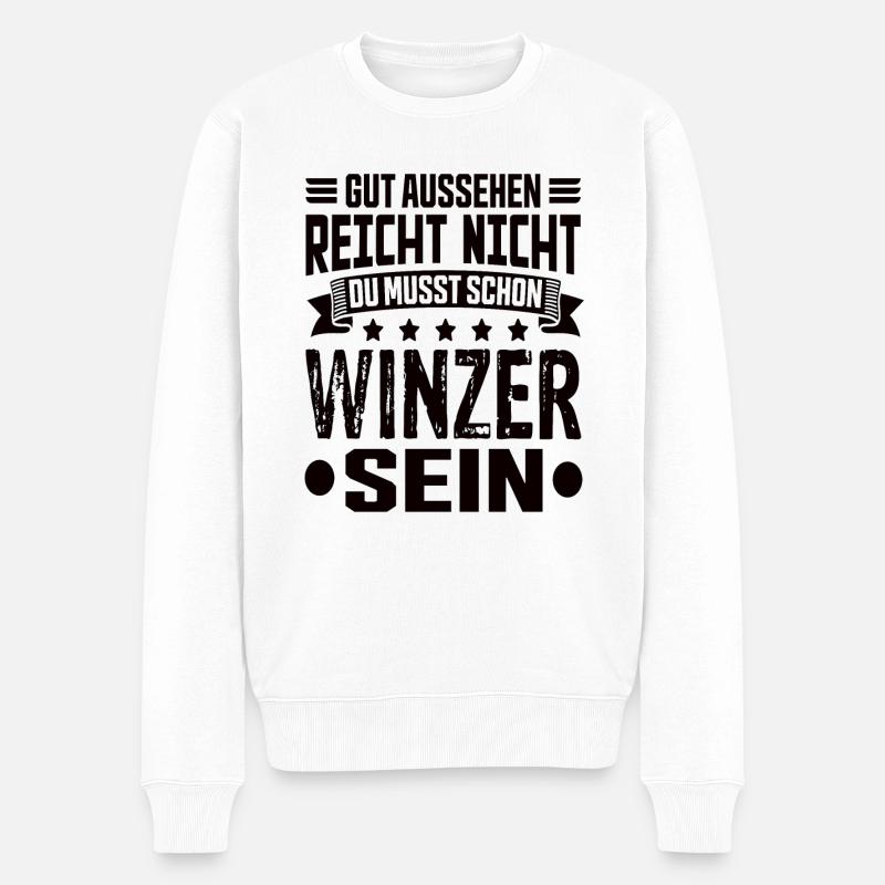 Winzer - Männer Premium Bio Pullover - Weiß