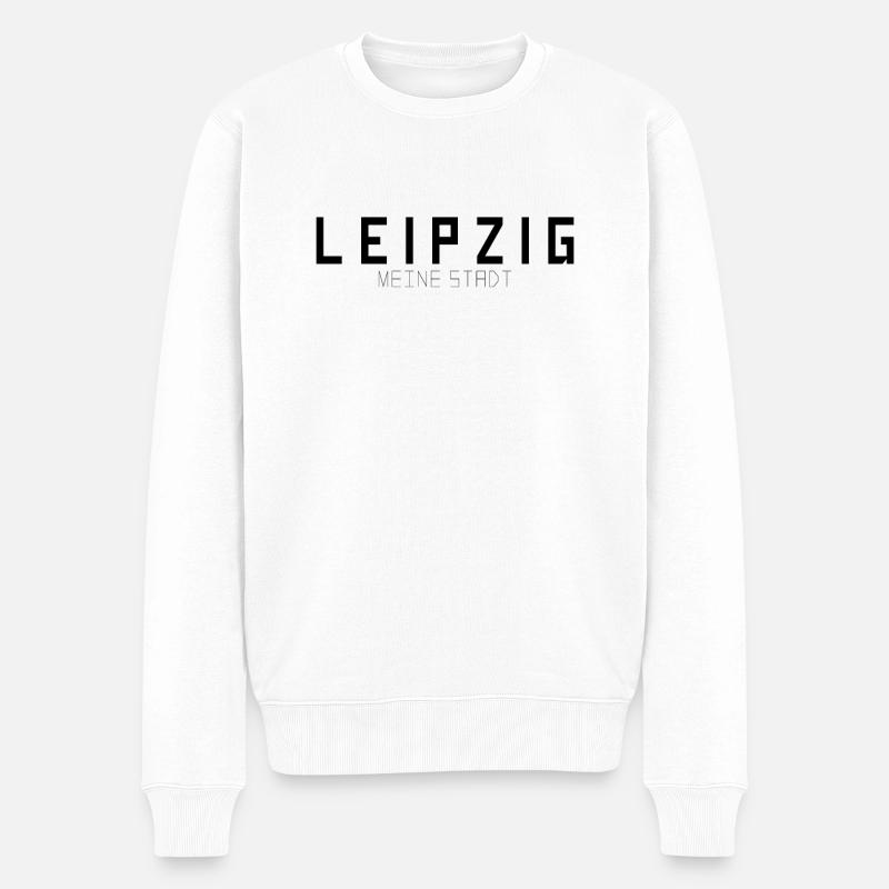 Leipzig Ma ville - Pull Premium bio Homme - blanc