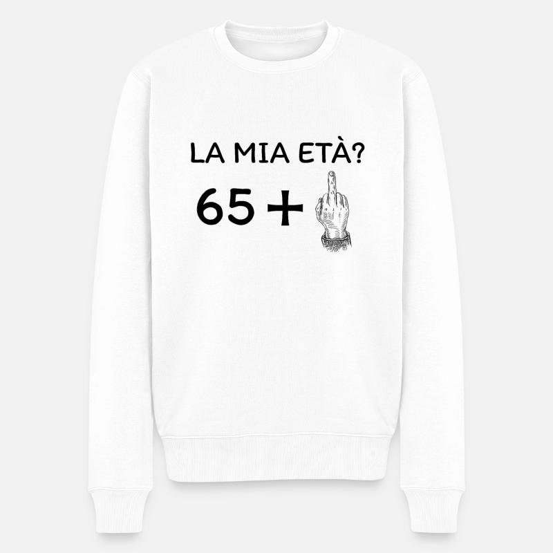 Mein Alter 66 - Männer Premium Bio Pullover - Weiß