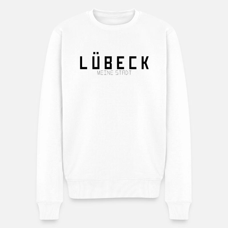 Lübeck Meine Stadt - Männer Premium Bio Pullover - Weiß