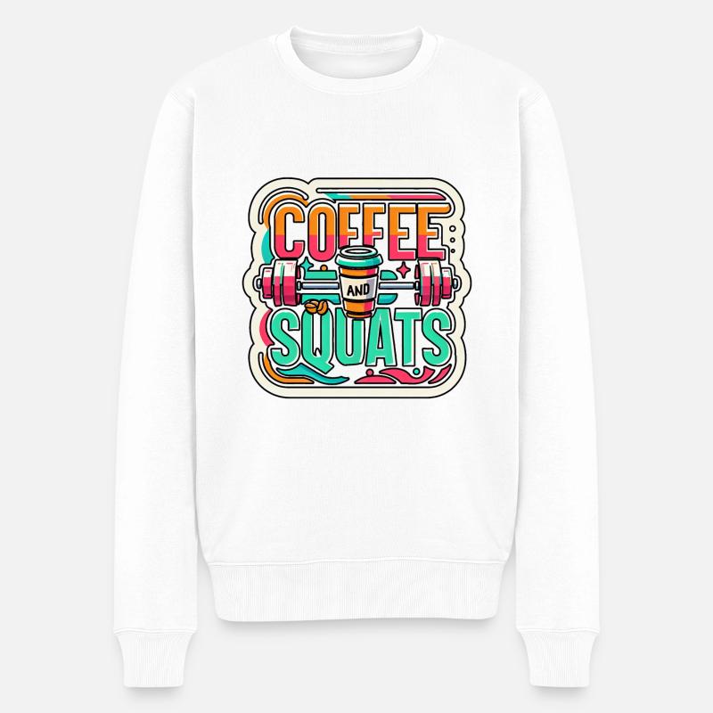 Café Et Squats 8 - Pull Premium bio Homme - blanc