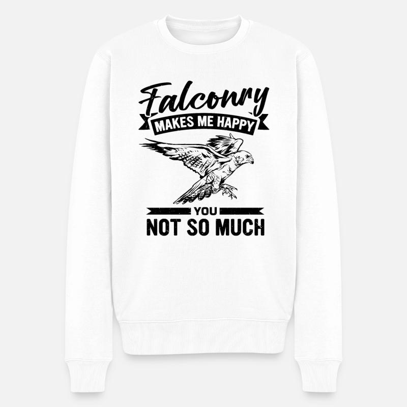 Falke Falkner Spruch - Männer Premium Bio Pullover - Weiß