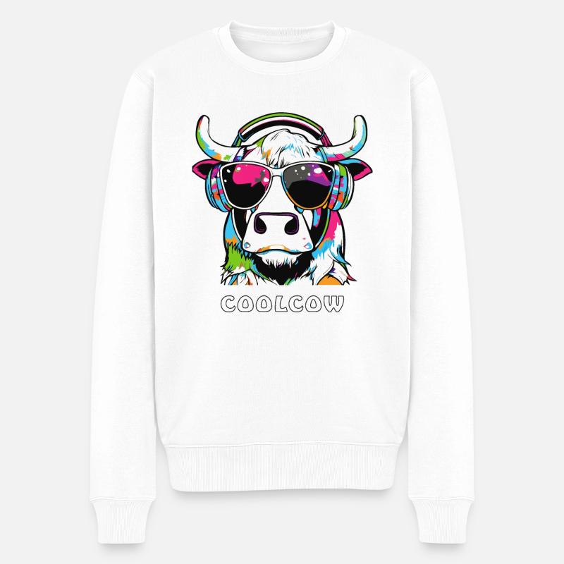 VACHE FRAÎCHE - Pull Premium bio Homme - blanc