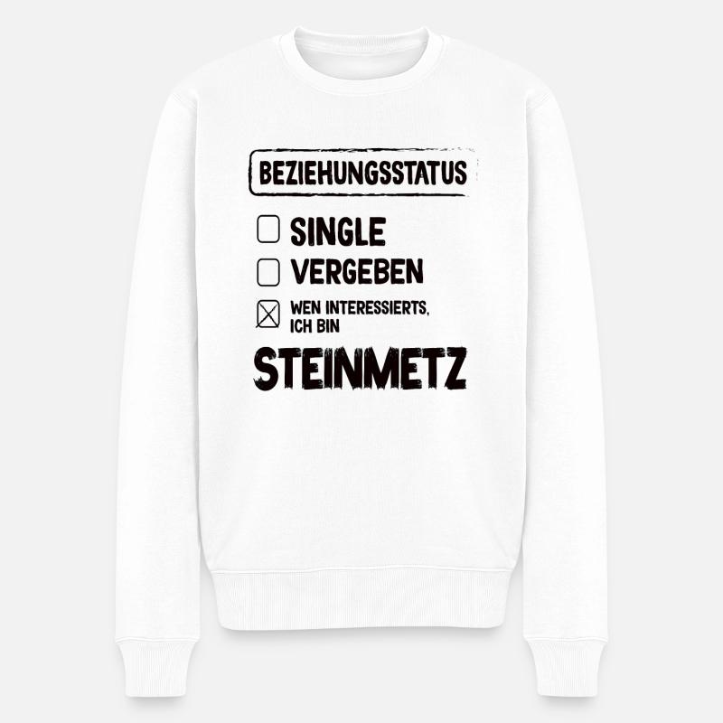 Steinmetz Beziehungsstatus Steinmetz Beruf - Männer Premium Bio Pullover - Weiß