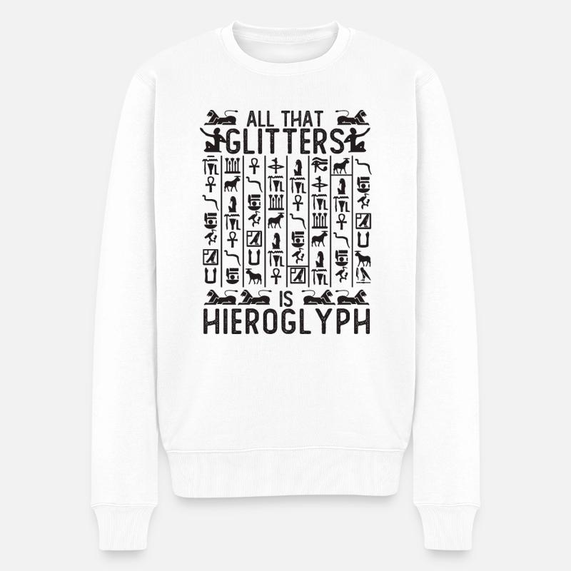 S’extasier sur les hiéroglyphes - Pull Premium bio Homme - blanc