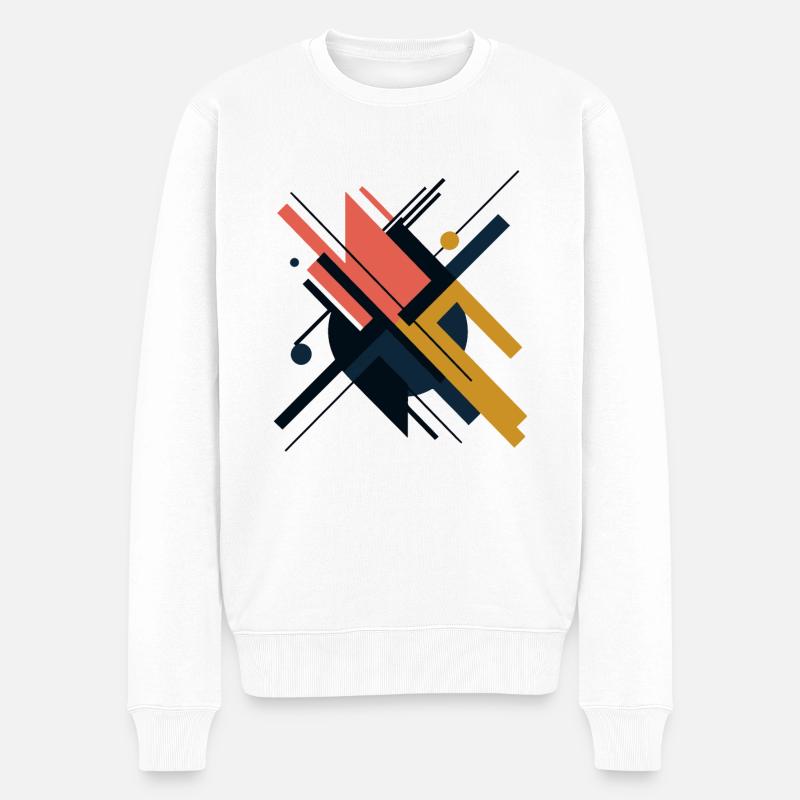 ABSTRAKTE KUNST - Männer Premium Bio Pullover - Weiß