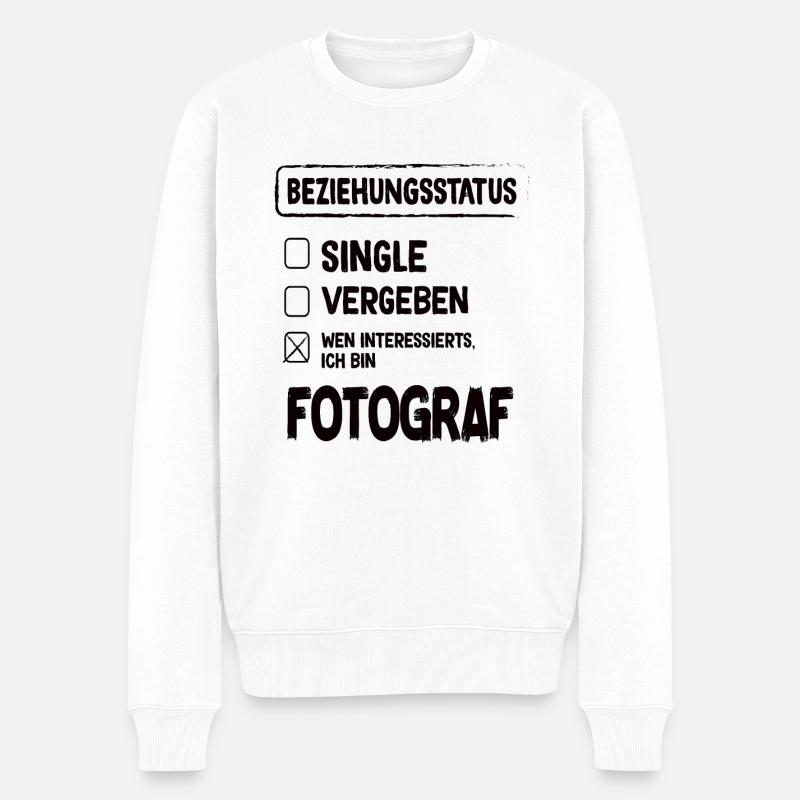 Fotograf Beziehungsstatus - Männer Premium Bio Pullover - Weiß