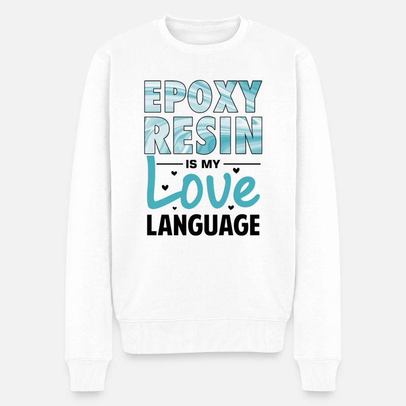 Witziger Epoxidharz Spruch - Männer Premium Bio Pullover - Weiß