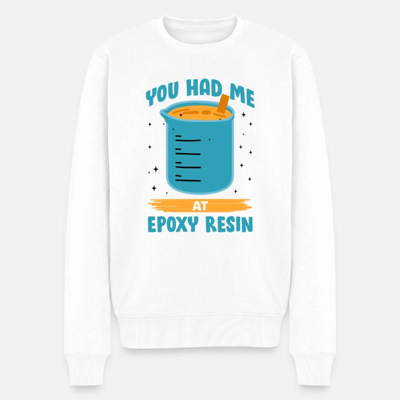 Witziger Epoxidharz Spruch - Männer Premium Bio Pullover - Weiß