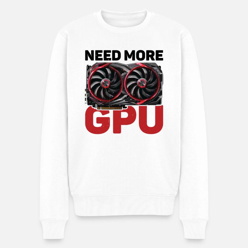 Need More Gpu 10 - Männer Premium Bio Pullover - Weiß