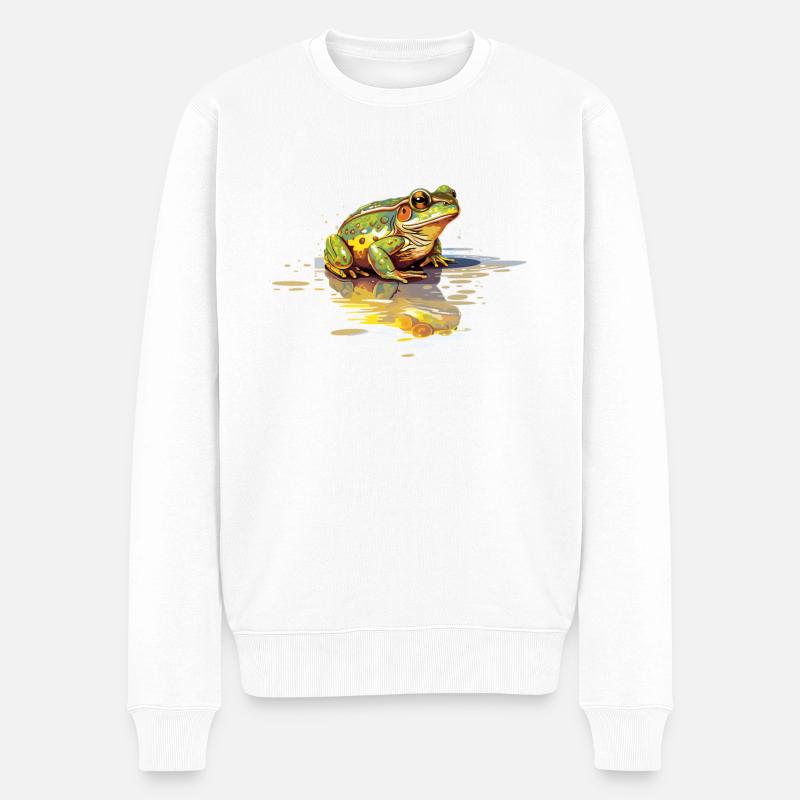 Crapaud vivant artistique - Pull Premium bio Homme - blanc