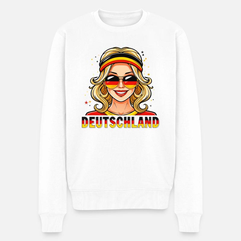 DEUTSCHLAND FRAU - Männer Premium Bio Pullover - Weiß