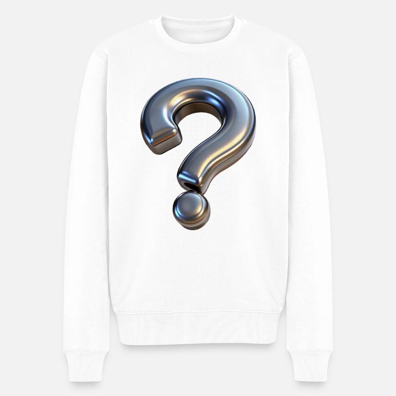 FRAGE - Männer Premium Bio Pullover - Weiß