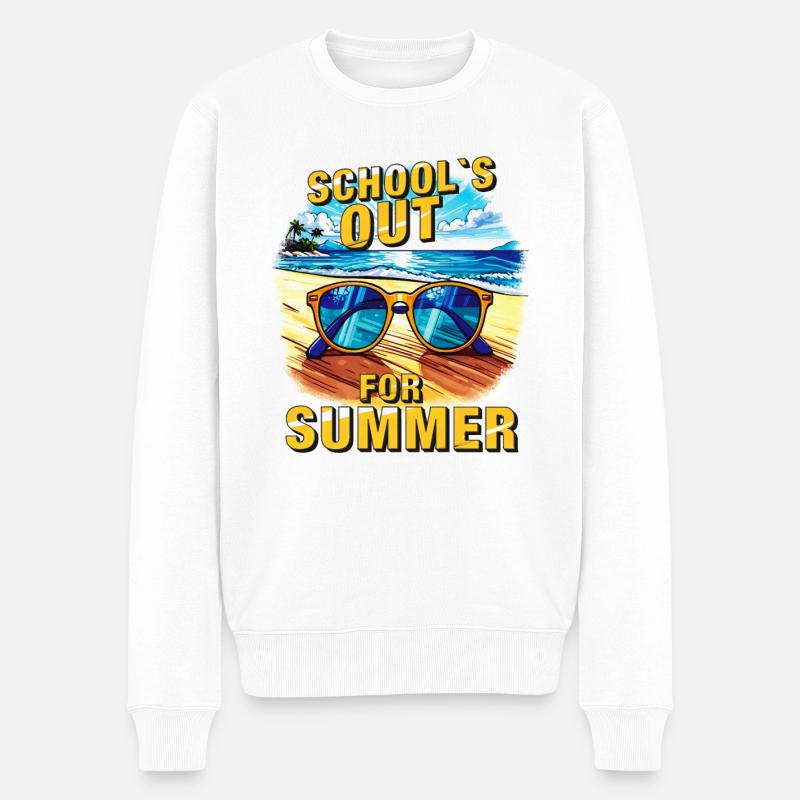 SCHOOL`S OUT FOR SUMMER - Männer Premium Bio Pullover - Weiß