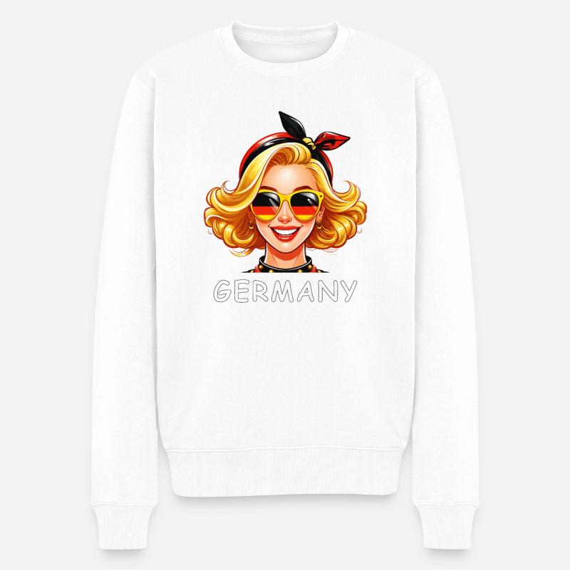 GERMANY FRAU - Männer Premium Bio Pullover - Weiß