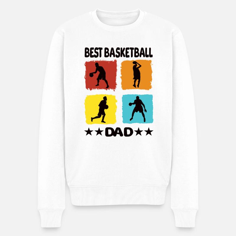 Best Basketball Dad - Männer Premium Bio Pullover - Weiß