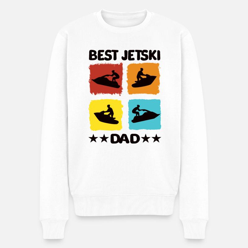 Best Jetski Dad - Männer Premium Bio Pullover - Weiß