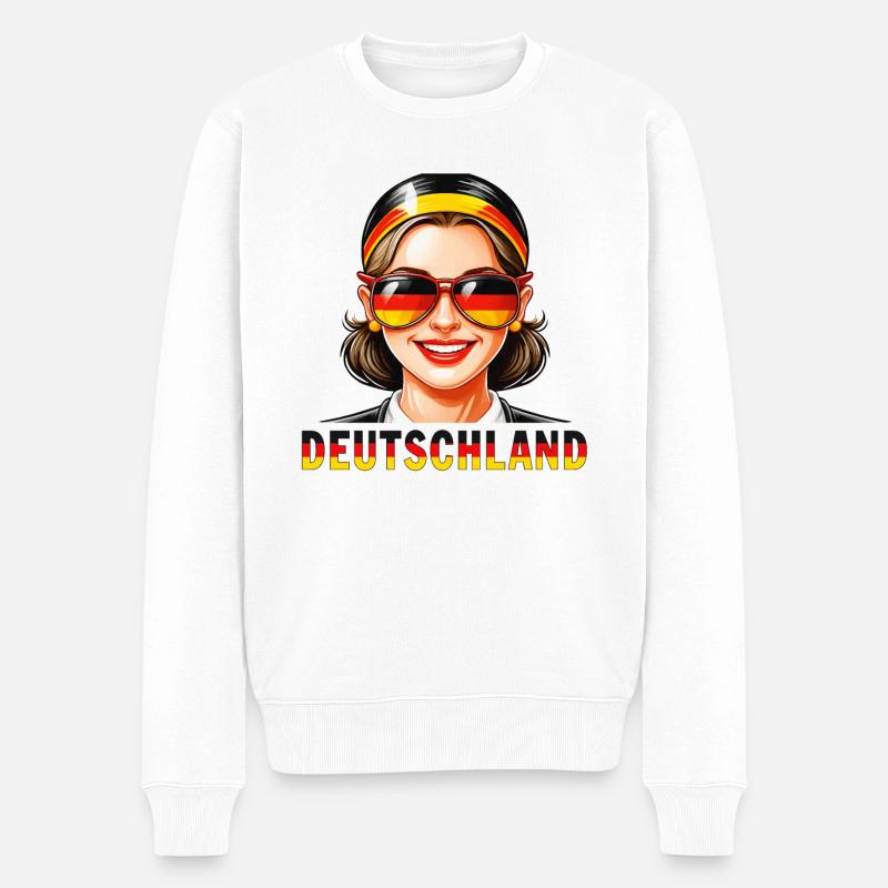 DEUTSCHLAND FRAU - Männer Premium Bio Pullover - Weiß