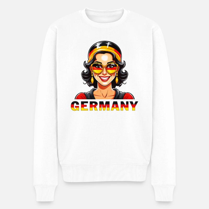GERMANY FRAU - Männer Premium Bio Pullover - Weiß