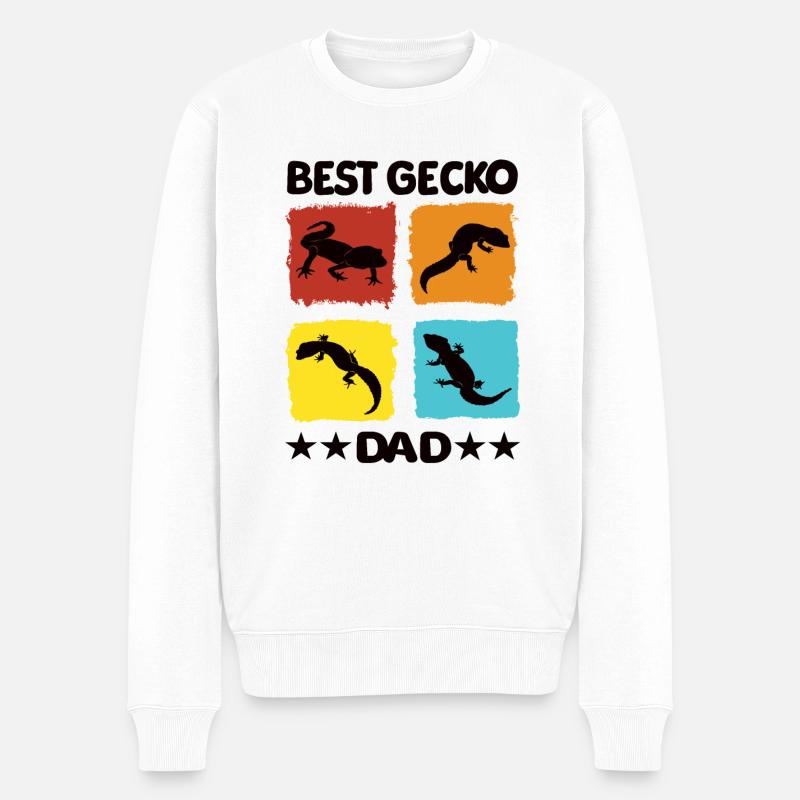 Meilleur papa gecko - Pull Premium bio Homme - blanc