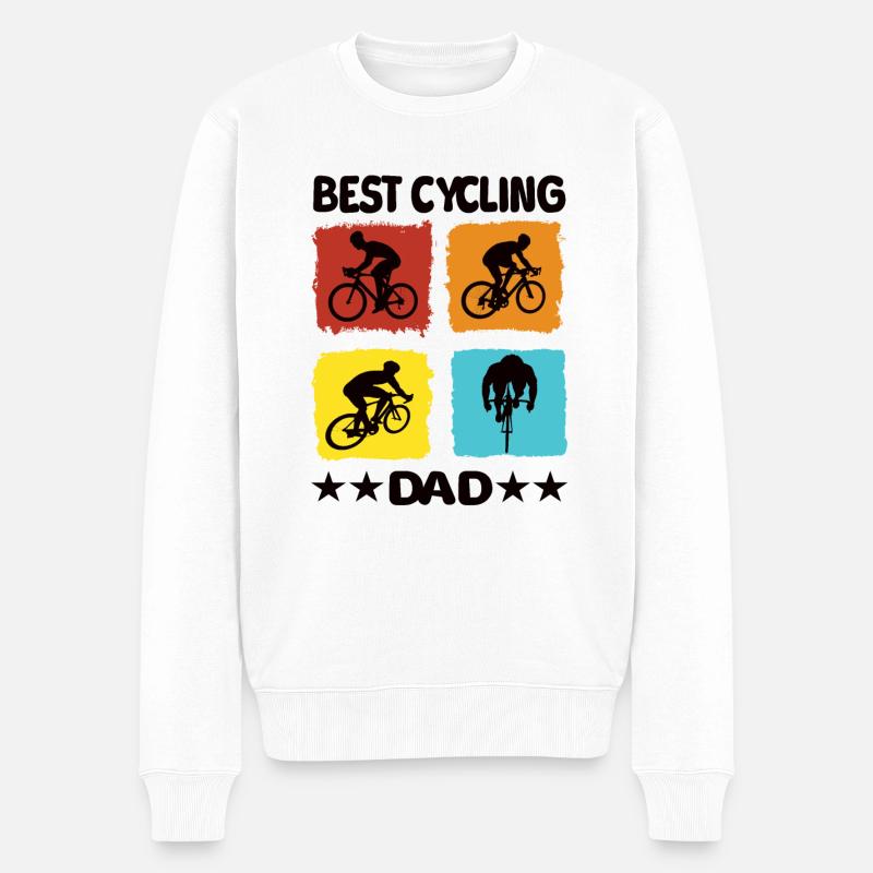 Best Cycling Dad - Männer Premium Bio Pullover - Weiß