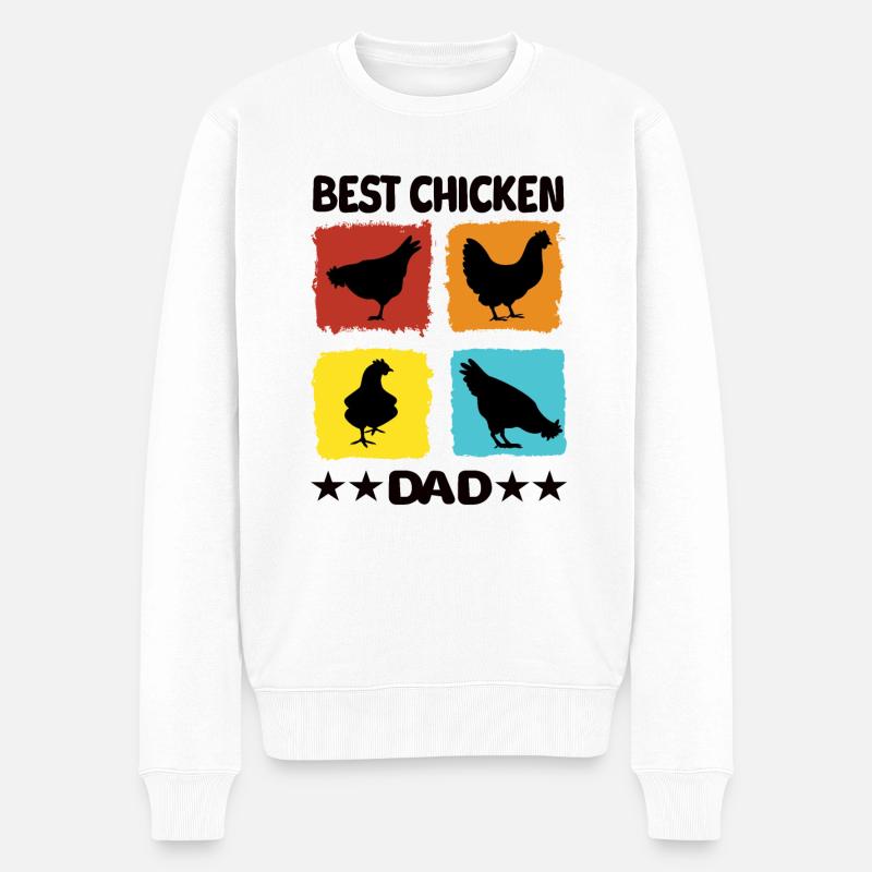 Meilleur papa poulet - Pull Premium bio Homme - blanc