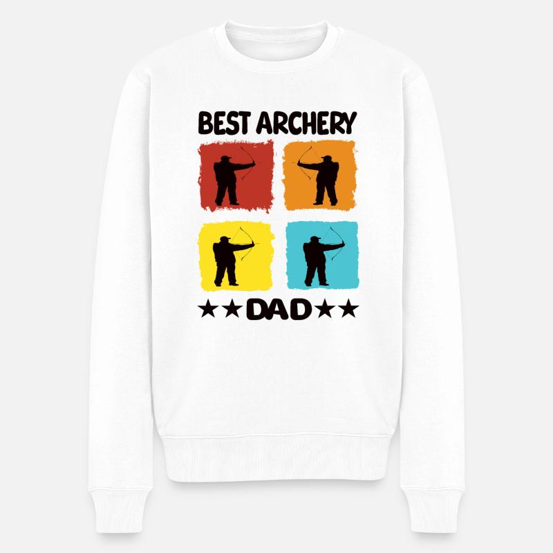Best Archery Dad - Männer Premium Bio Pullover - Weiß