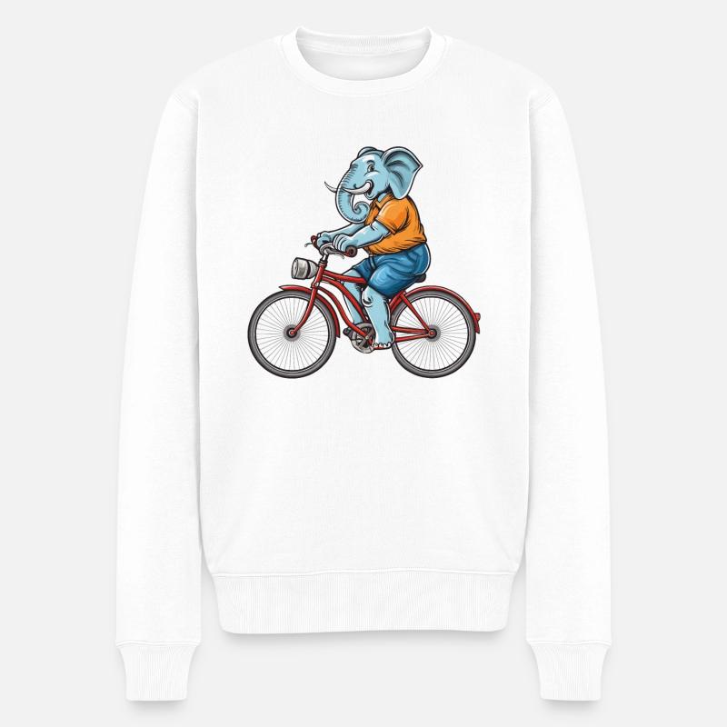 ÉLÉPHANT DE BICYCLETTE - Pull Premium bio Homme - blanc