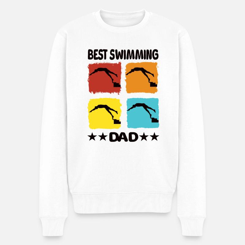 Meilleur père nageur - Pull Premium bio Homme - blanc