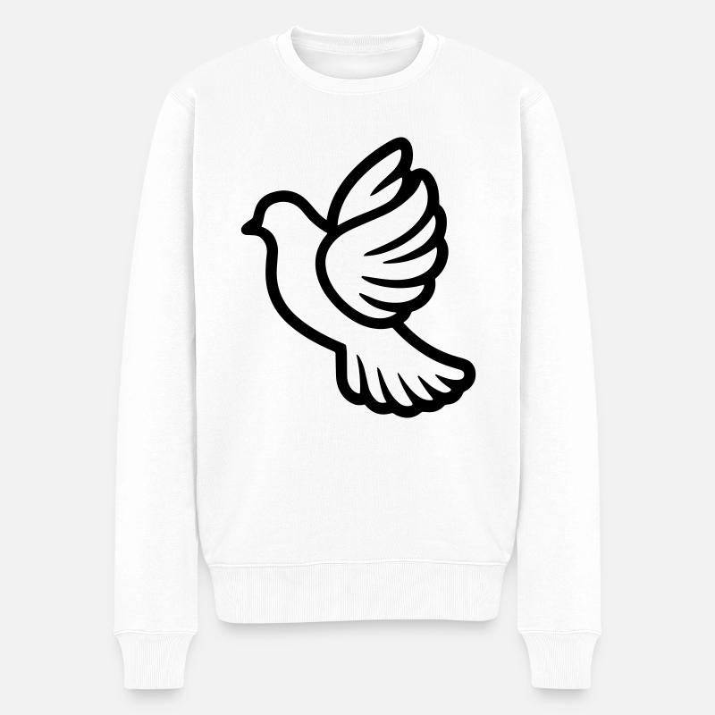Taube - Männer Premium Bio Pullover - Weiß
