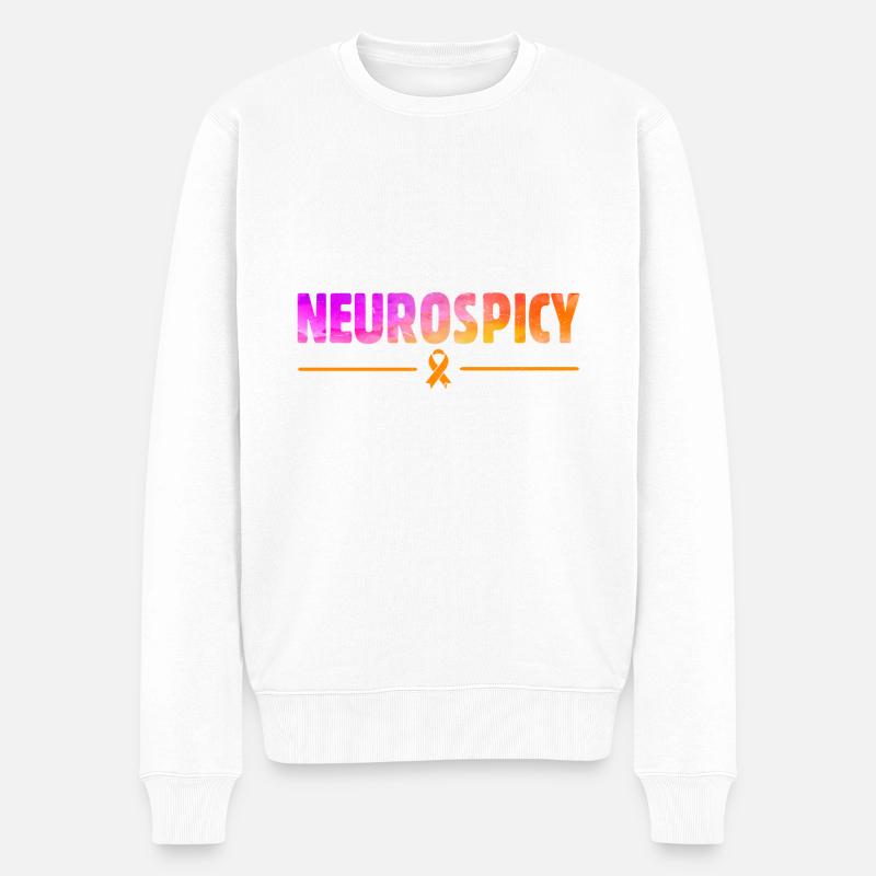 Neurodiversité Neurodiverse Autisme TDAH - Pull Premium bio Homme - blanc