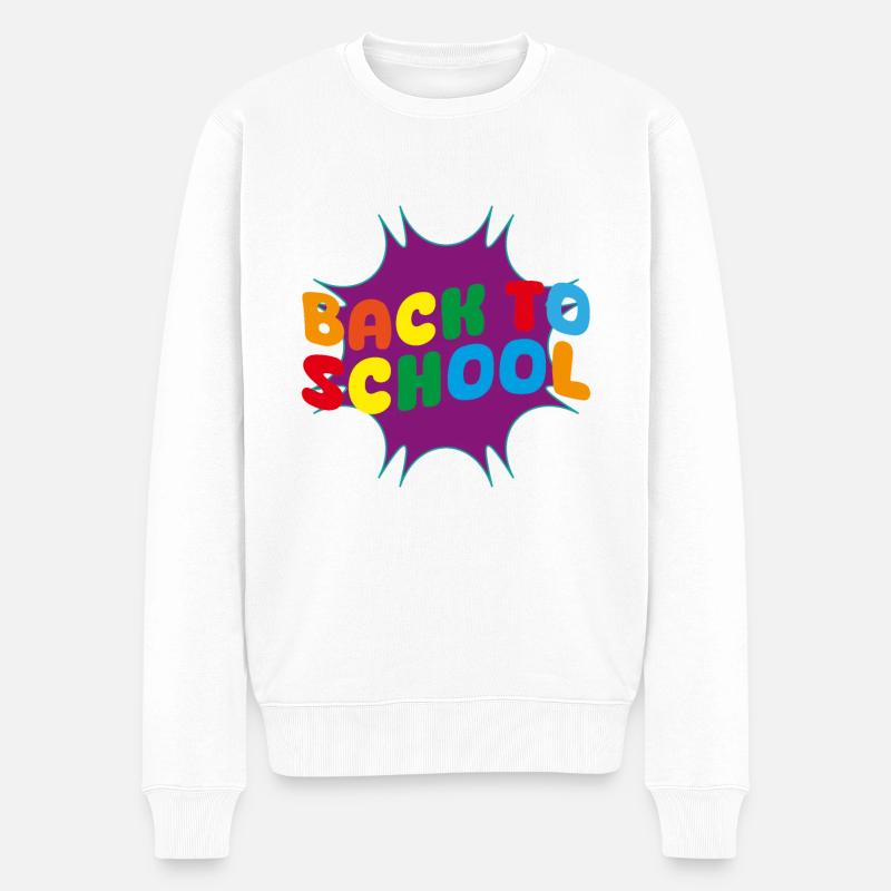 ZURÜCK IN DIE SCHULE - Männer Premium Bio Pullover - Weiß