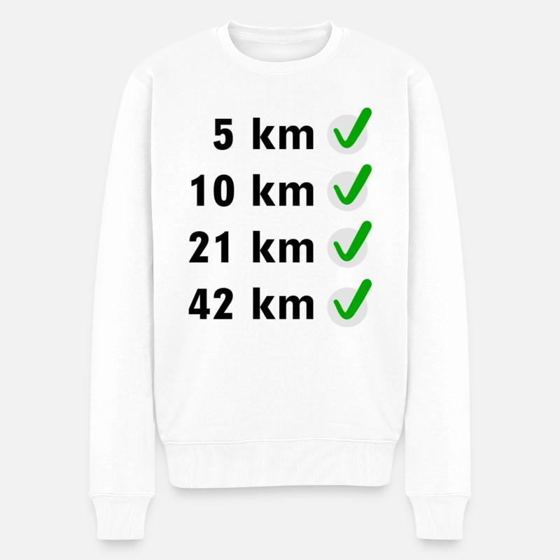 Marathon Checkliste - Männer Premium Bio Pullover - Weiß